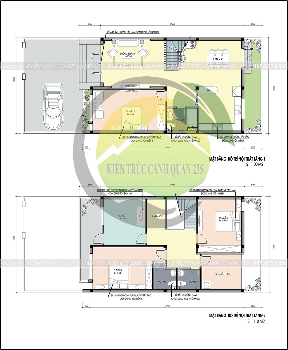 Biệt thự 2 tầng 3 phòng ngủ 130m2 tại quảng bình