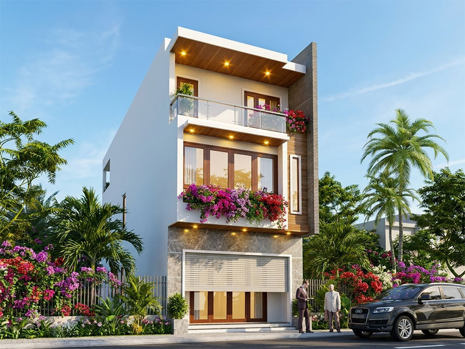 Nhà phố 3 tầng hiện đại mặt tiền 6m 3