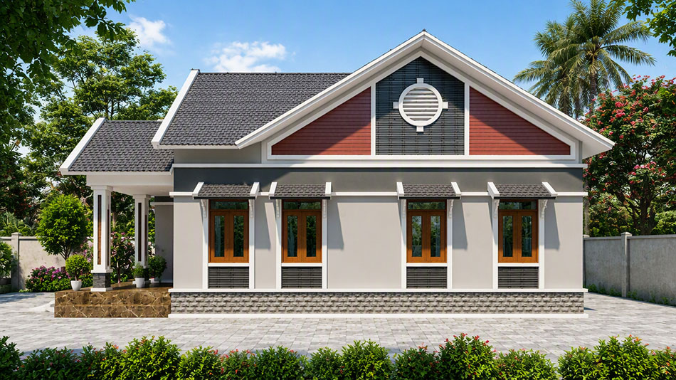 Nhà vườn 1 tầng mái thái 160m2 tại Hà Nội 1