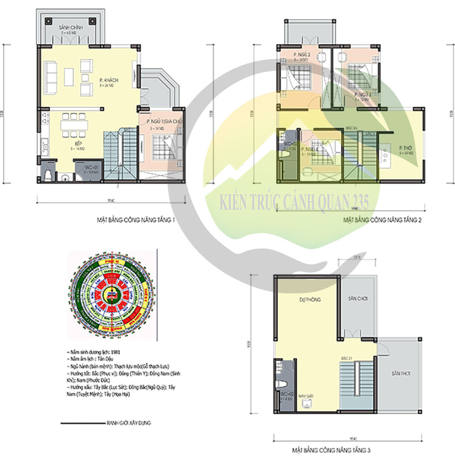 Biệt thự 3 tầng mái nhật hiện đại 100m2