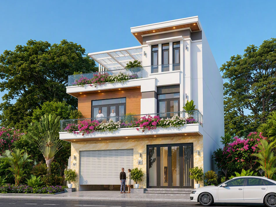 Biệt thự 3 tầng mặt tiền 9m 4