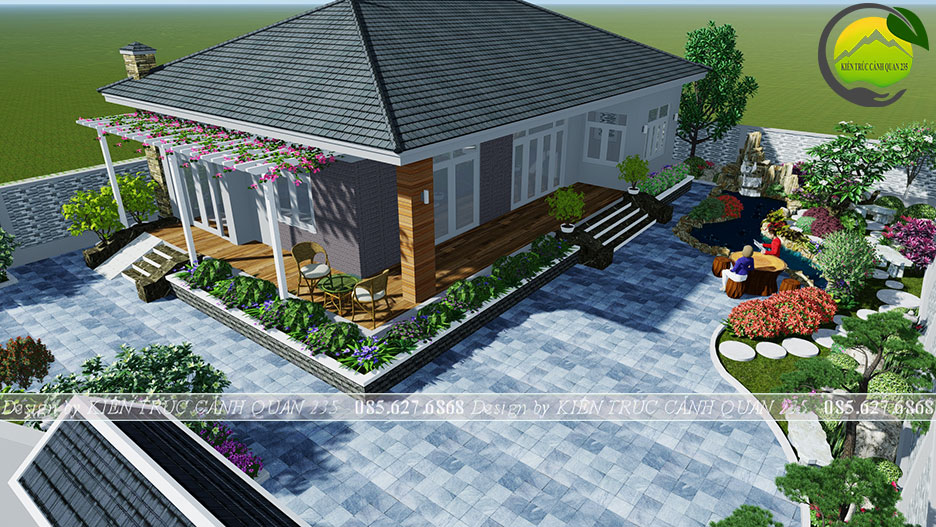 Biệt thự sân vườn 1 tầng 250m2 tại Lâm Đồng