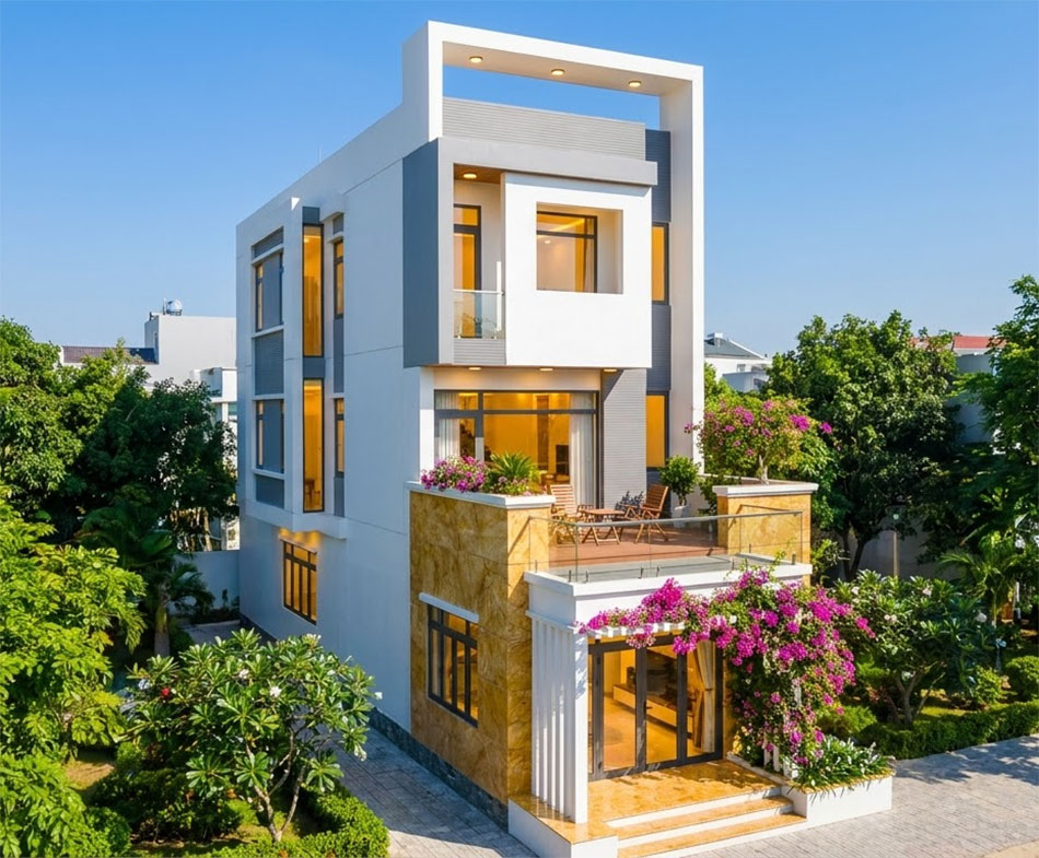 Nhà phố 3 tầng mặt tiền lô góc 1