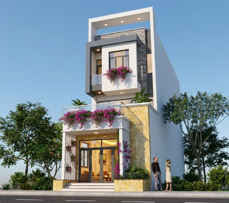 Nhà phố 3 tầng mặt tiền lô góc 2
