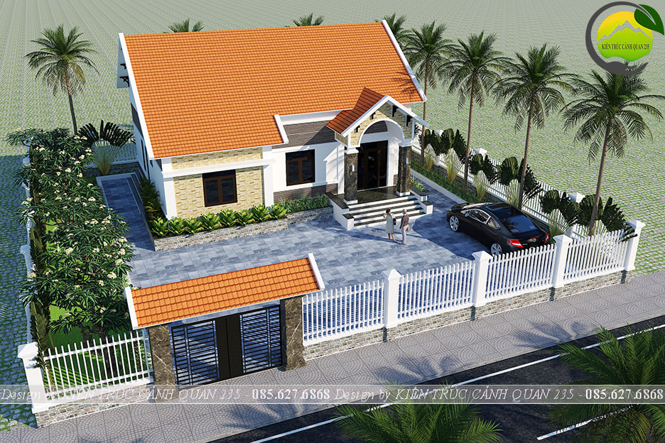 Nhà vườn 1 tầng mái thái 150m2