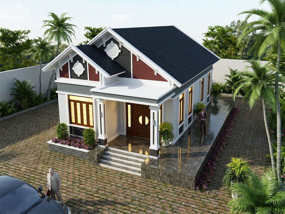 Nhà vườn 1 tầng mái thái 2 phòng ngủ 100m2 3
