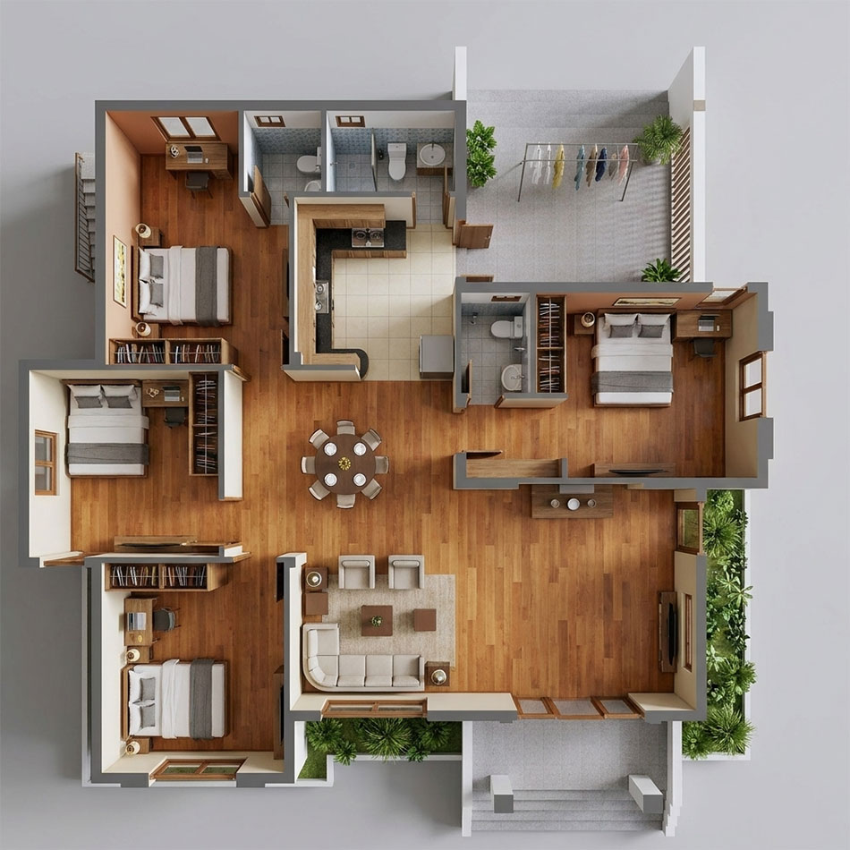 Biệt thự 1 tầng mái thái 180m2 tại Hà Nội