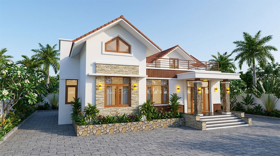Biệt thự 1 tầng mái thái 180m2 tại Hà Nội 1