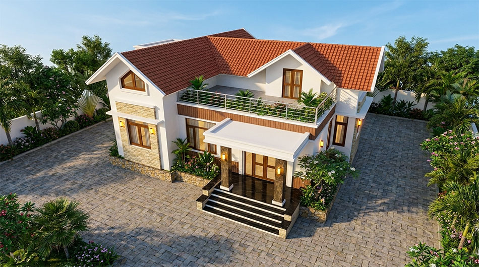 Biệt thự 1 tầng mái thái 180m2 tại Hà Nội 4