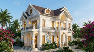 Mẫu thiết kế biệt thự 2 tầng mái thái mặt tiền 8m tại hải dương 2