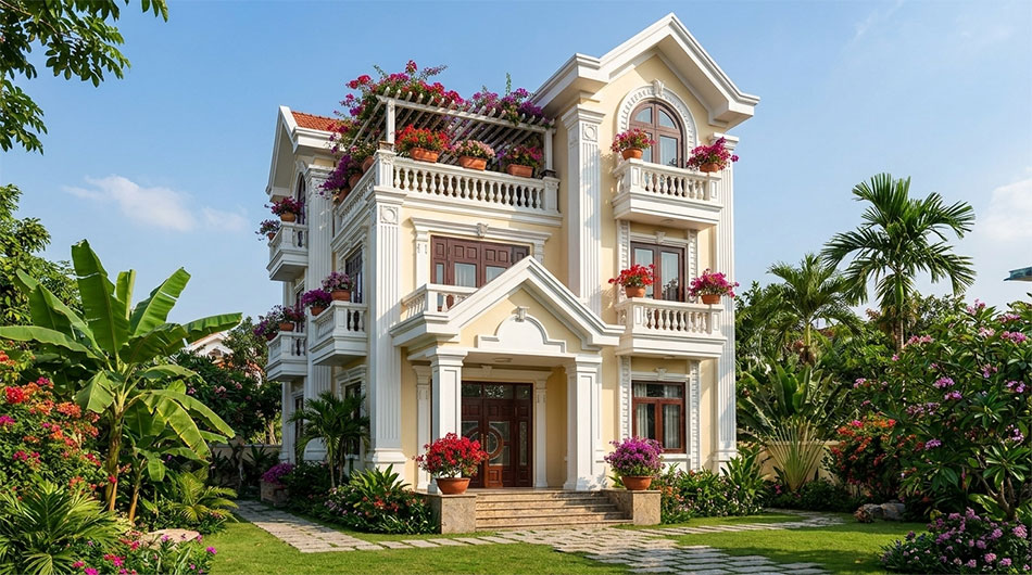 Biệt thự 3 tầng tân cổ điển 2
