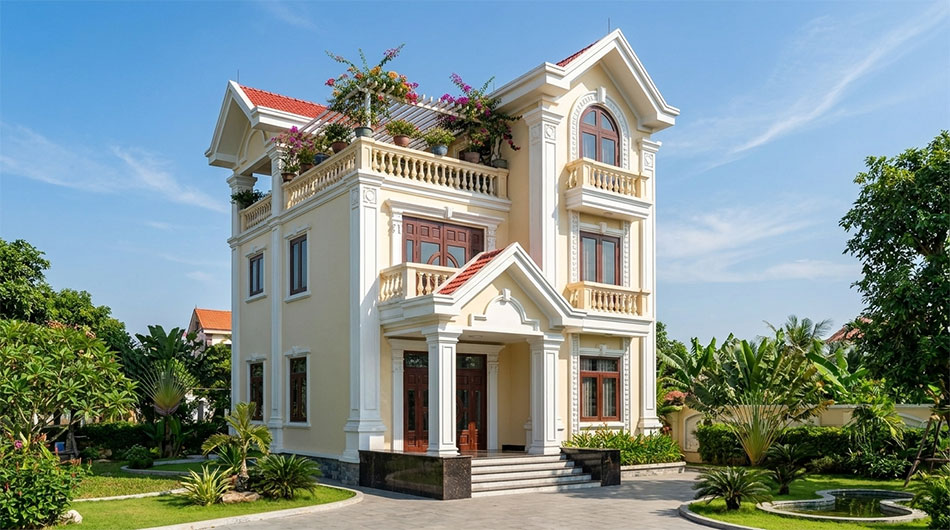 Biệt thự 3 tầng tân cổ điển 1