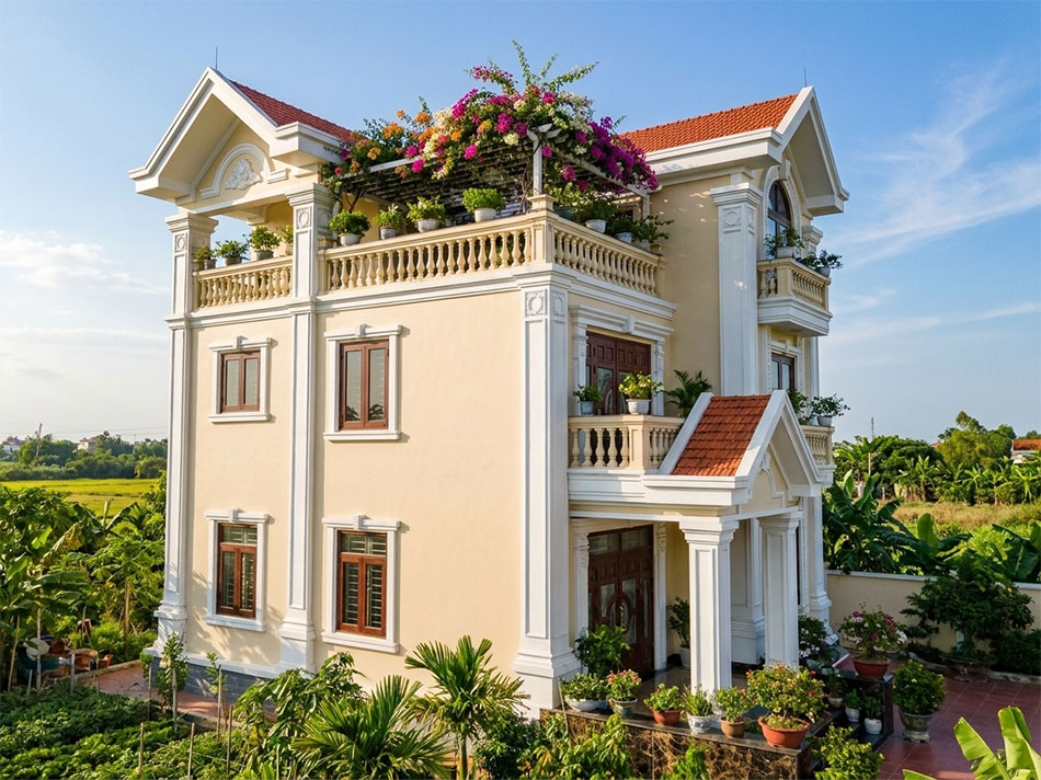 Biệt thự 3 tầng tân cổ điển 4