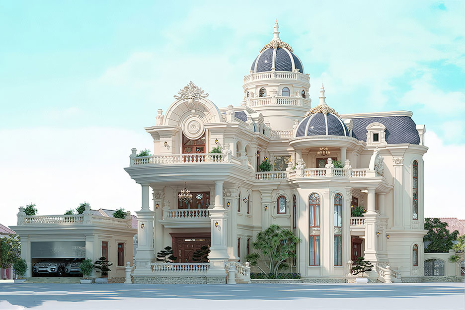 biệt thự đẹp 3 tầng 1 tum
