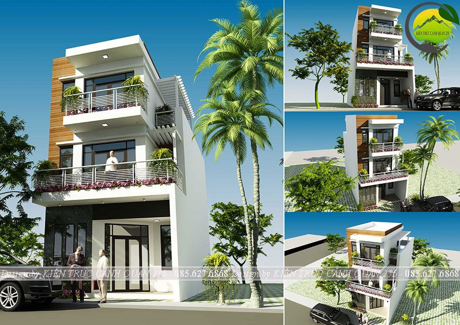 Mẫu nhà phố 3 tầng 3 phòng ngủ mặt tiền 6m tại Hà Nội 1