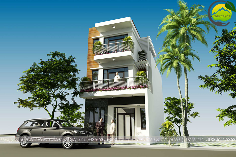 Mẫu nhà phố 3 tầng 3 phòng ngủ mặt tiền 6m tại Hà Nội 2