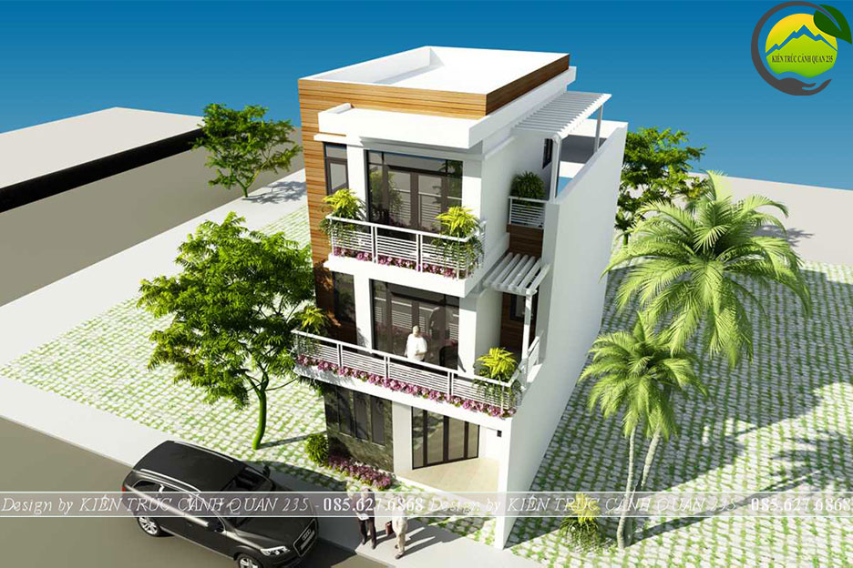 Mẫu nhà phố 3 tầng 3 phòng ngủ mặt tiền 6m tại Hà Nội 3