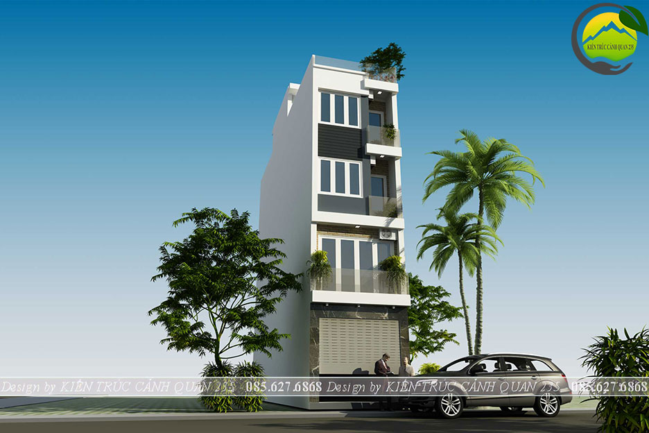 Mẫu nhà phố 4 tầng 1 tum rộng 54m2 mặt tiền 3,7m kết hợp kinh doanh 2
