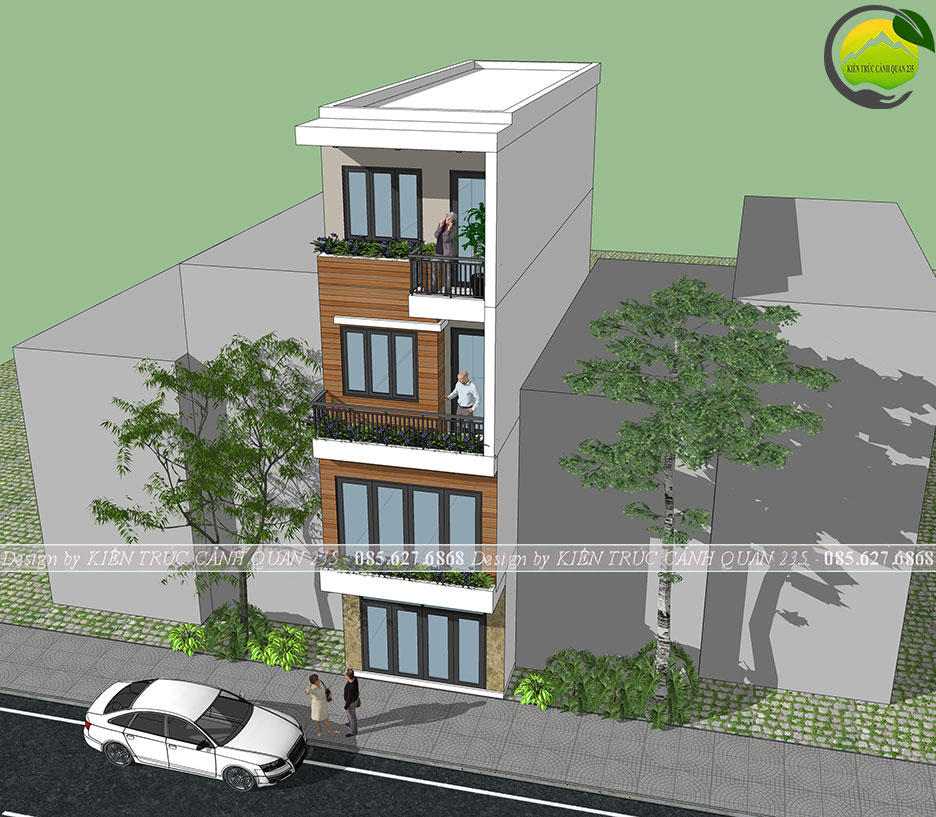 Mẫu nhà phố 4 tầng 4m hiện đại tại Hà Nội 1