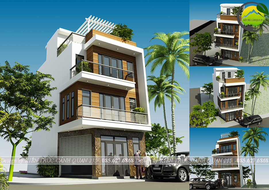 Mẫu nhà phố hiện đại 3 tầng 1 tum mặt tiền 6m tại Hà Nội 1