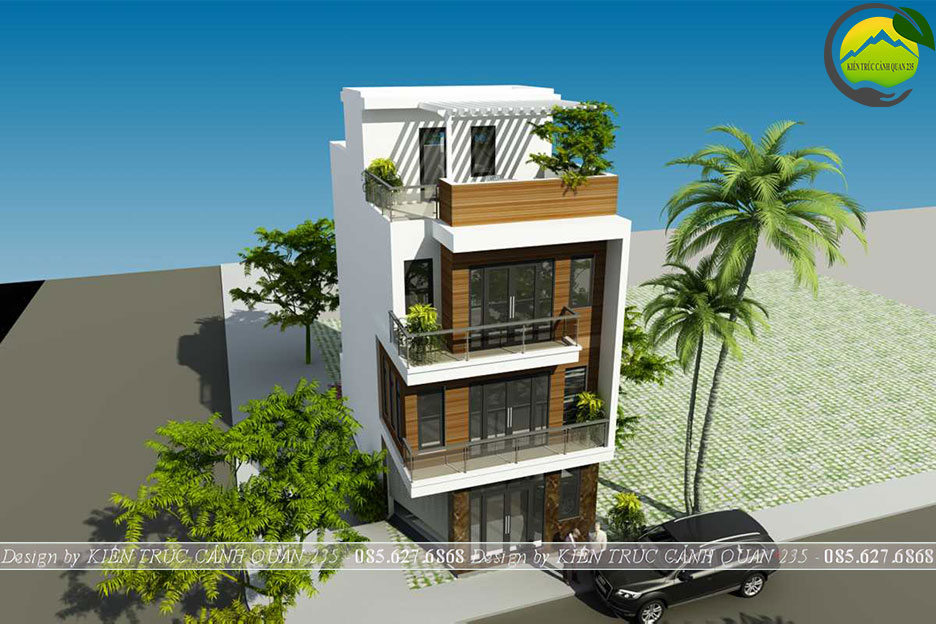 Mẫu nhà phố hiện đại 3 tầng 1 tum mặt tiền 6m tại Hà Nội 3