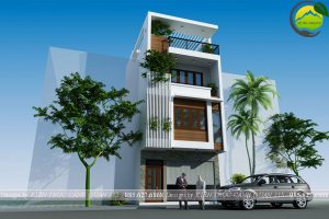 Mẫu nhà phố hiện đại 3 tầng có gara 5,5x13m tại Hà Nội 2