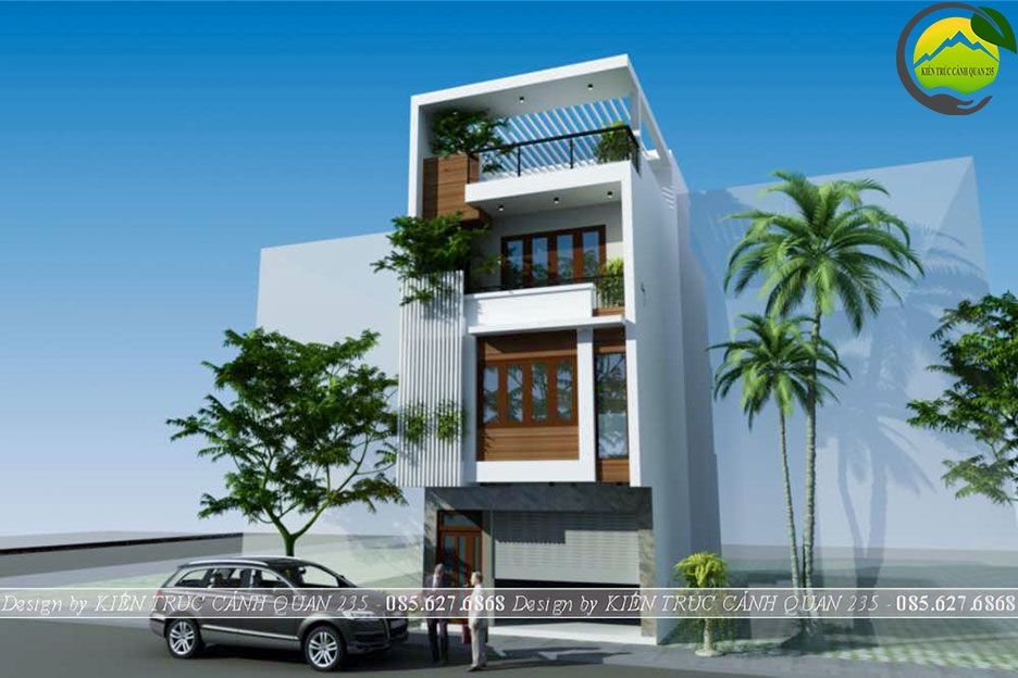 Mẫu nhà phố hiện đại 3 tầng có gara 5,5x13m tại Hà Nội 3