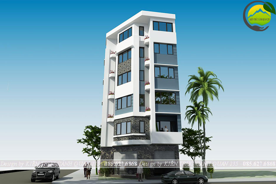 Nhà phố lô góc 2 mặt tiền 6 tầng hiện đại 64m2 tại Hà Nội 1