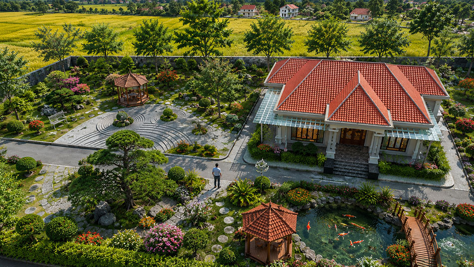 biệt thự nhà vườn 1 tầng tại sơn la