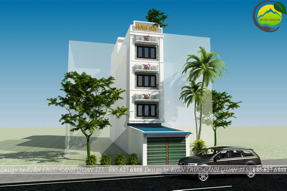 Thiết kế nhà nghỉ 4,5 tầng 80m2 tại Hà Nội 3