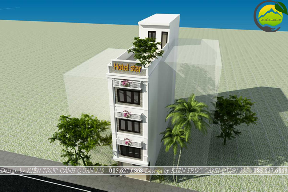 Thiết kế nhà nghỉ 4,5 tầng 80m2 tại Hà Nội 3