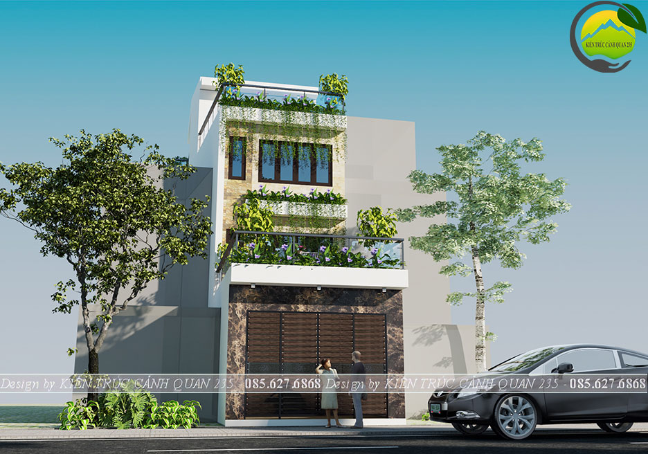 Thiết kế nhà phố 4 tầng hiện đại 84m2 mặt tiền 6m 3