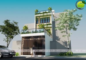 Thiết kế nhà phố 4 tầng hiện đại 84m2 mặt tiền 6m 4