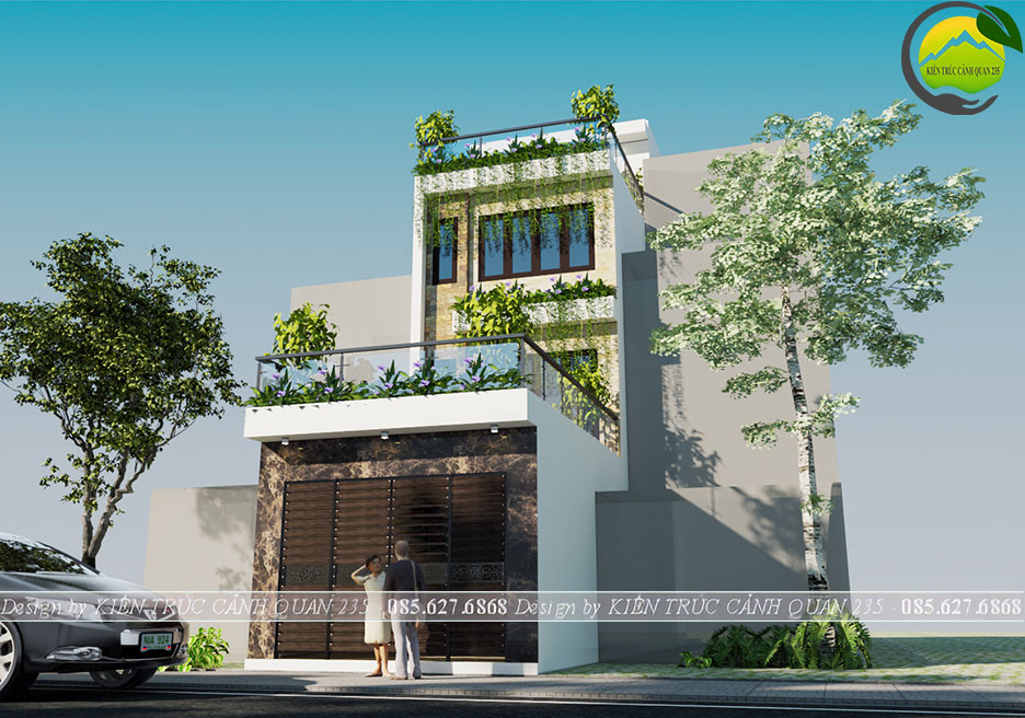 Thiết kế nhà phố 4 tầng hiện đại 84m2 mặt tiền 6m 4