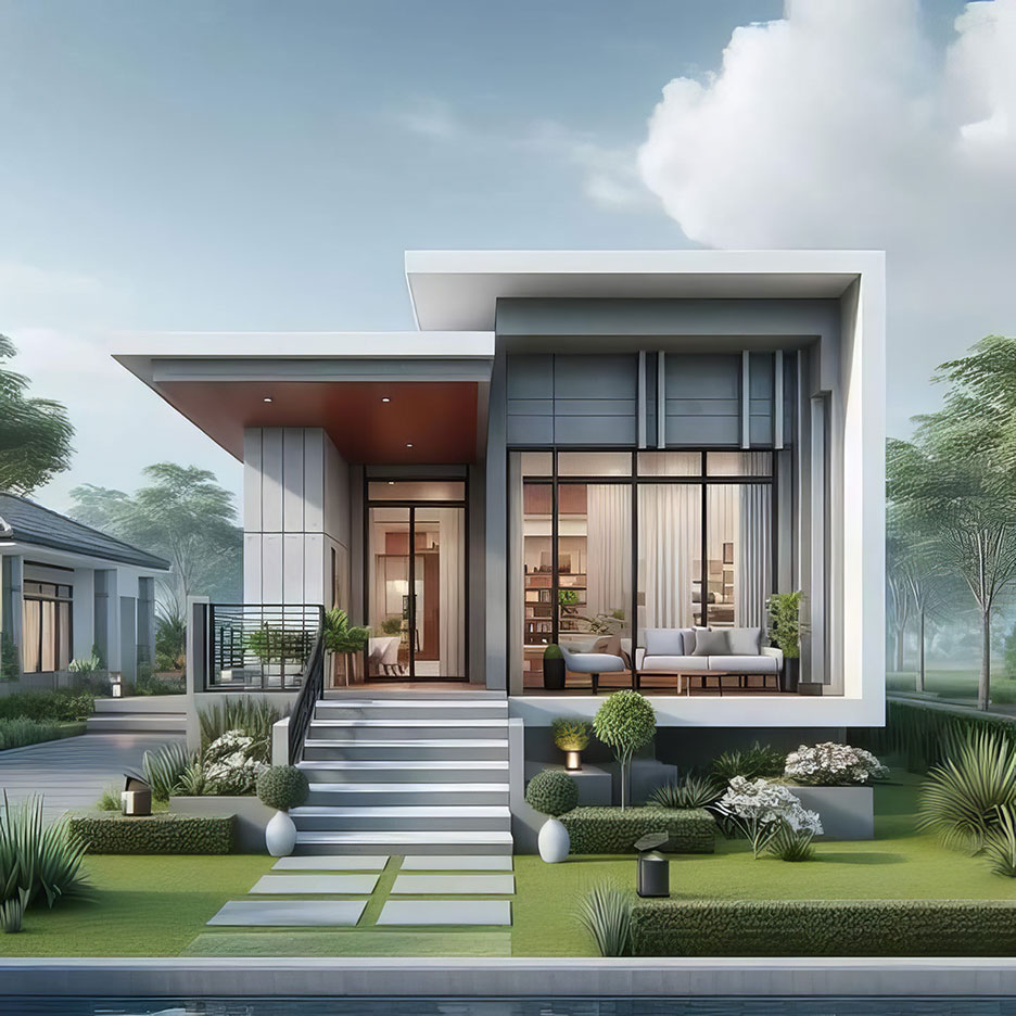 biệt thự 1 tầng hiện đại