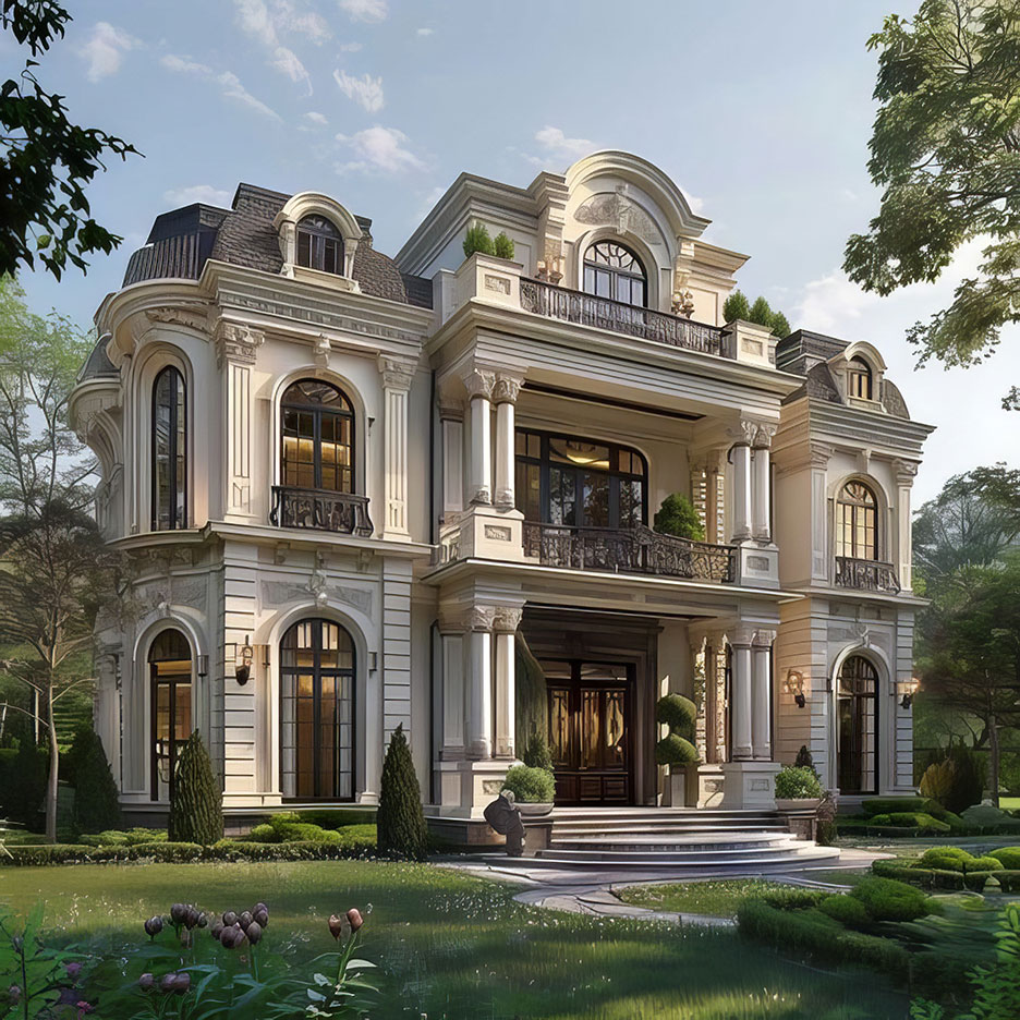 Biệt thự 2 tầng tân cổ điển