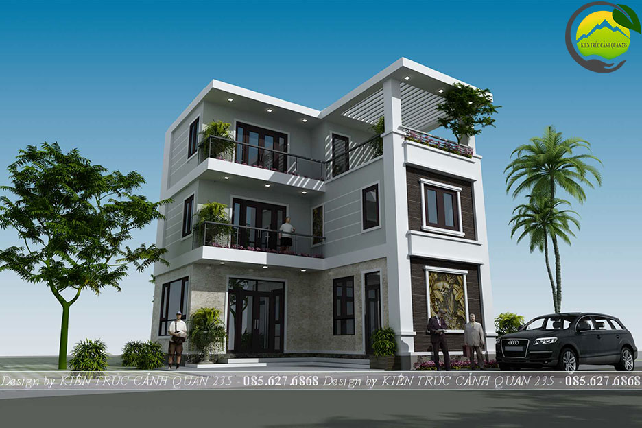Biệt thự 3 tầng mái bằng
