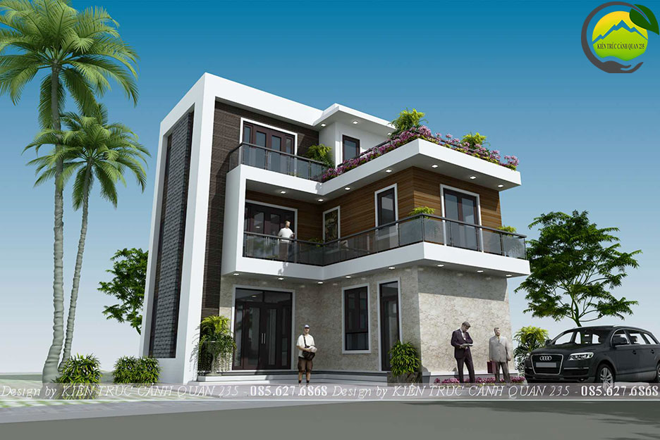 Biệt thự 3 tầng mái bằng