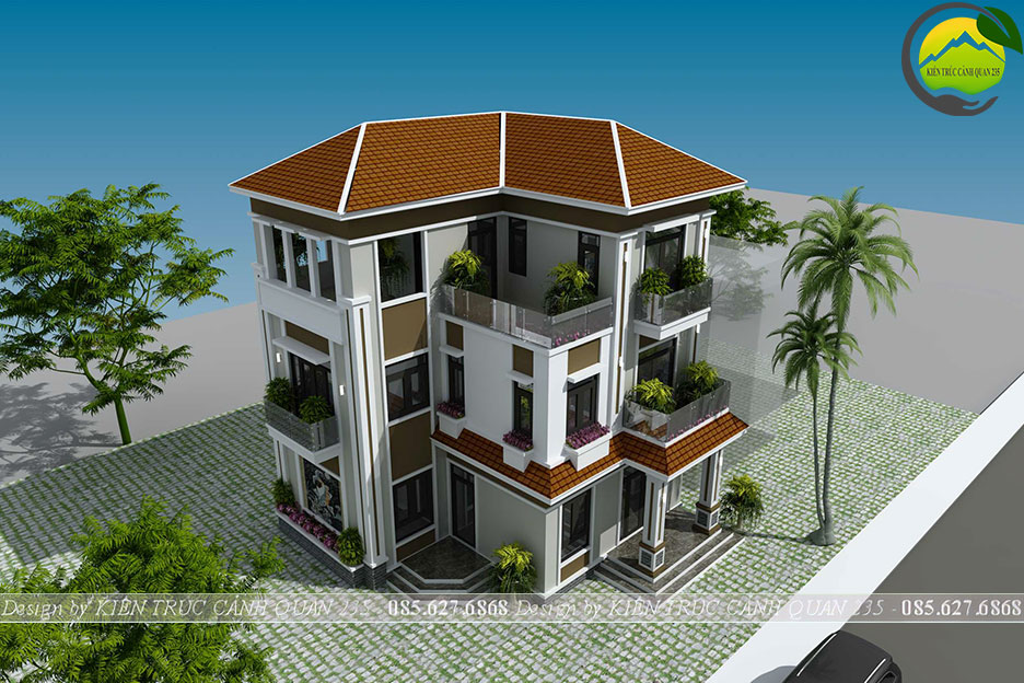 biệt thự 3 tầng mái nhật