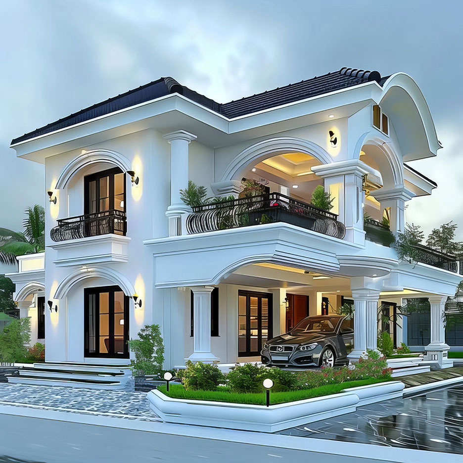 Nhà biệt thự 2 tầng có gara