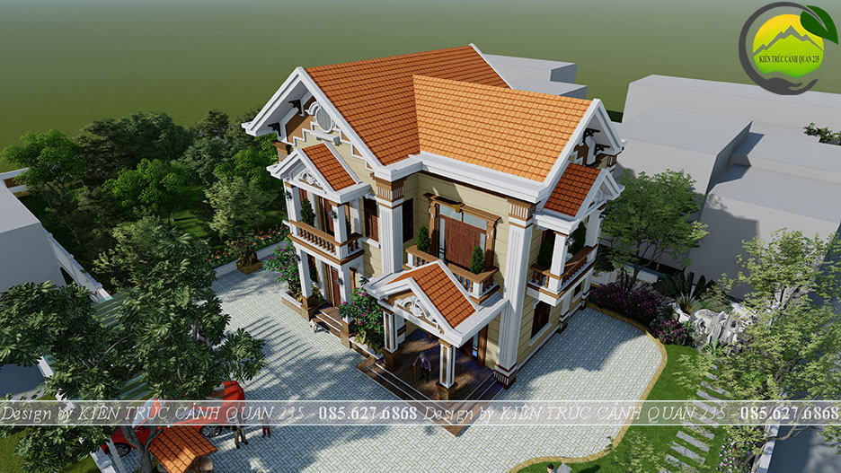 biệt thự 2 tầng mái thái tại Hưng Yên diện tích 130m2 5
