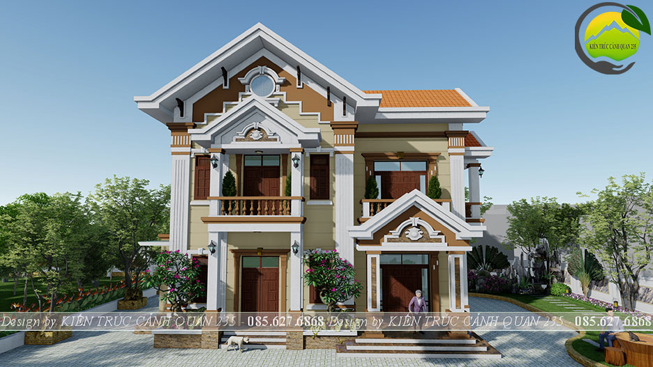 biệt thự 2 tầng mái thái tại Hưng Yên diện tích 130m2 1
