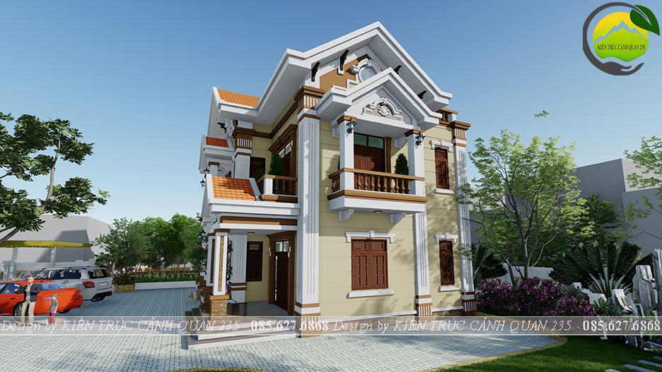 biệt thự 2 tầng mái thái tại Hưng Yên diện tích 130m2 3