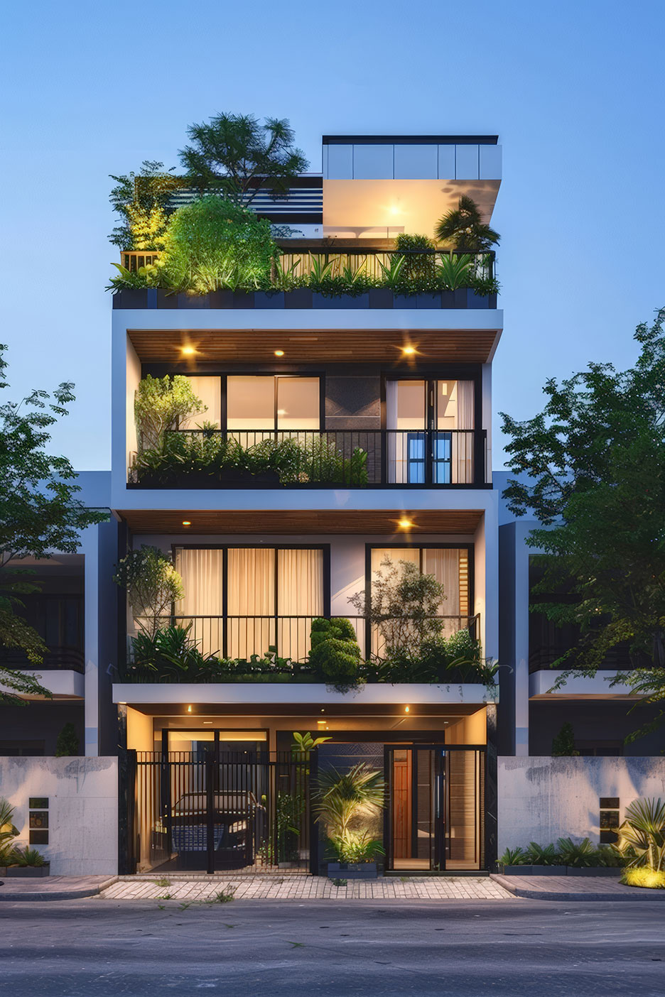 Mẫu nhà phố 4 tầng 5m 14