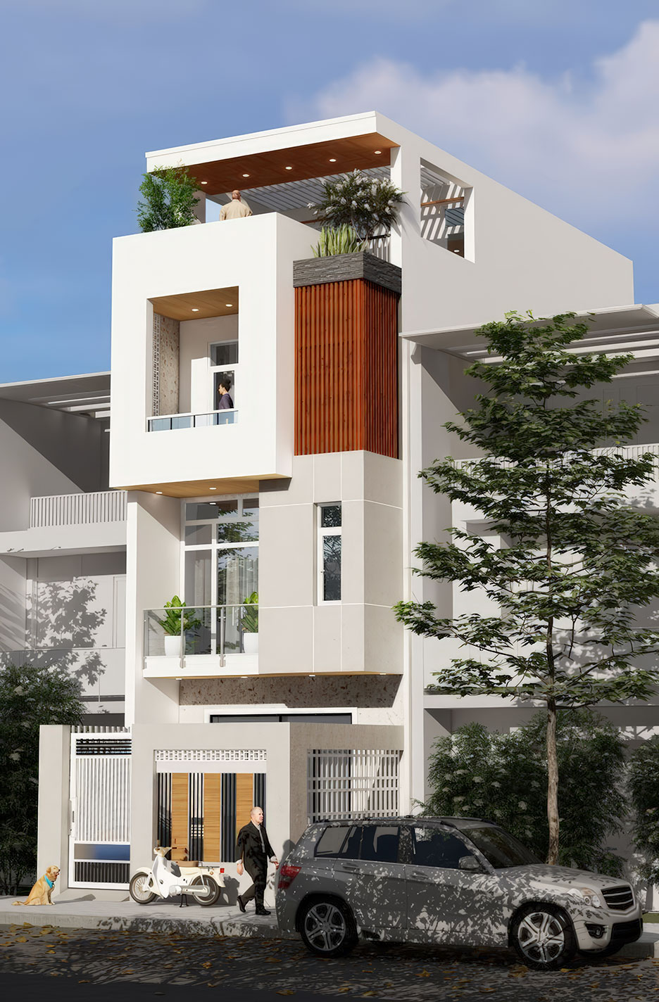 Mẫu nhà phố 4 tầng 5m 11