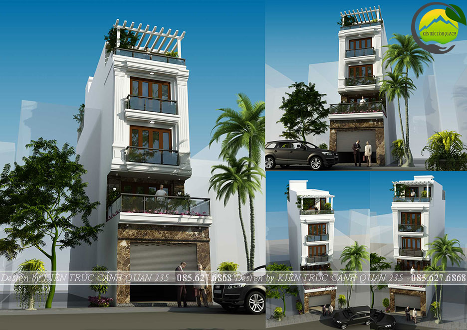 Mẫu nhà phố 4 tầng đẹp