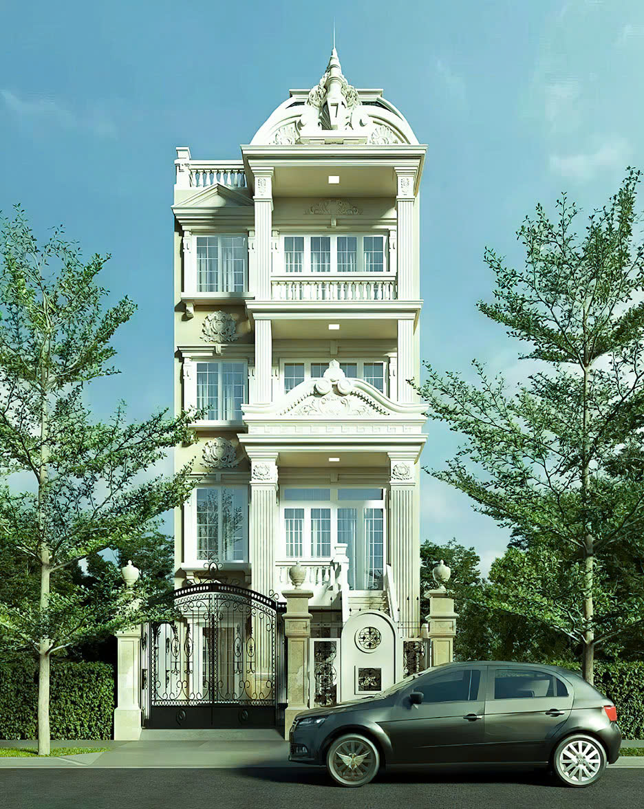 Mẫu nhà phố 4 tầng tân cổ điển 8