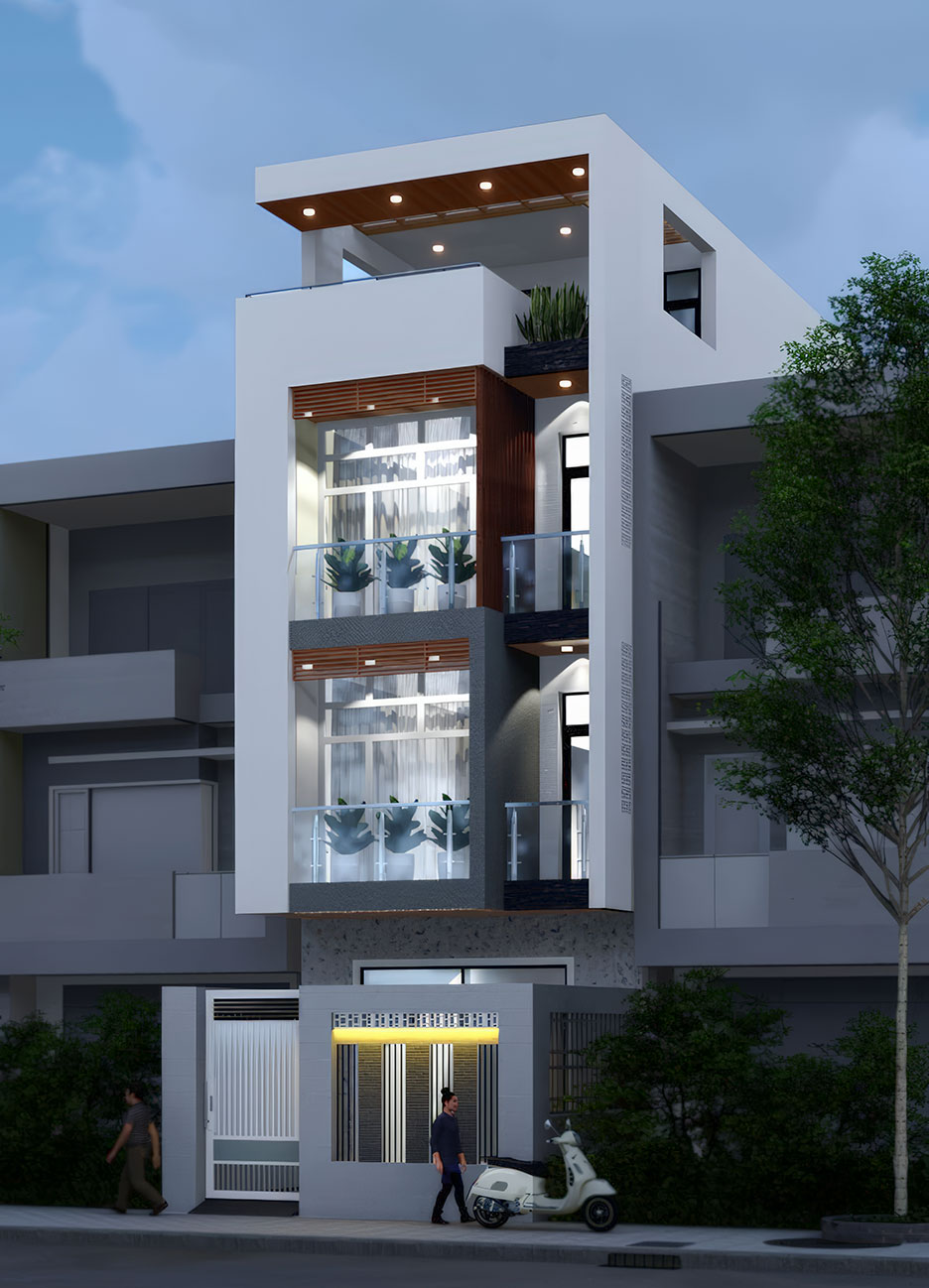 Nhà 4 tầng mặt tiền 5m 26