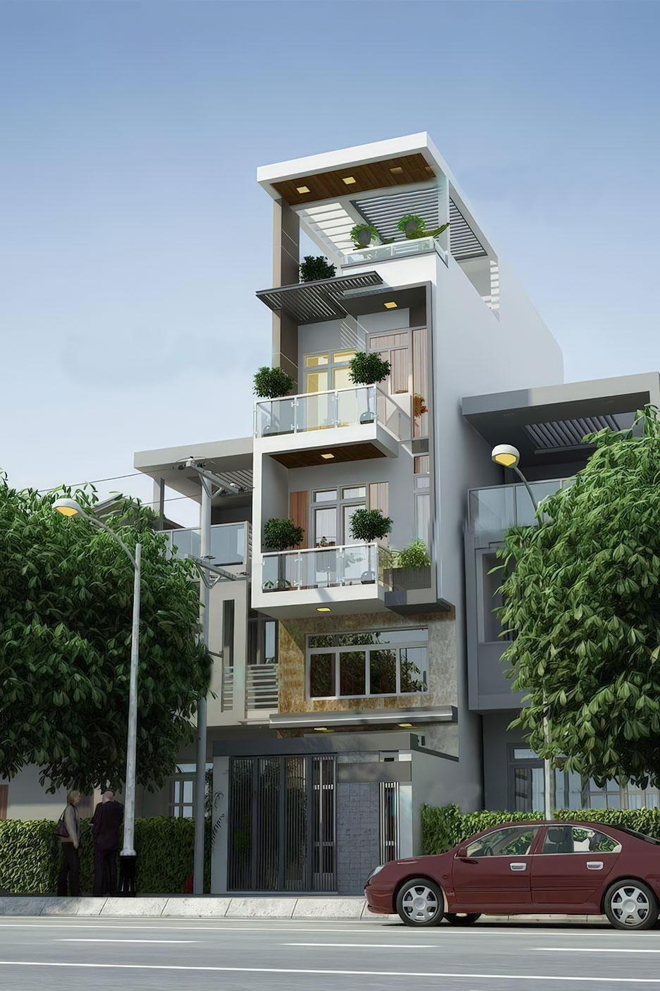 Nhà phố 4 tầng 1 tum hiện đại 1