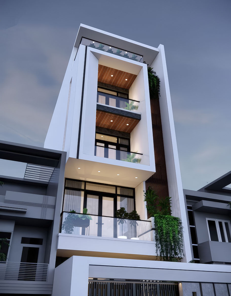 Nhà 4 tầng mặt tiền 6m 14